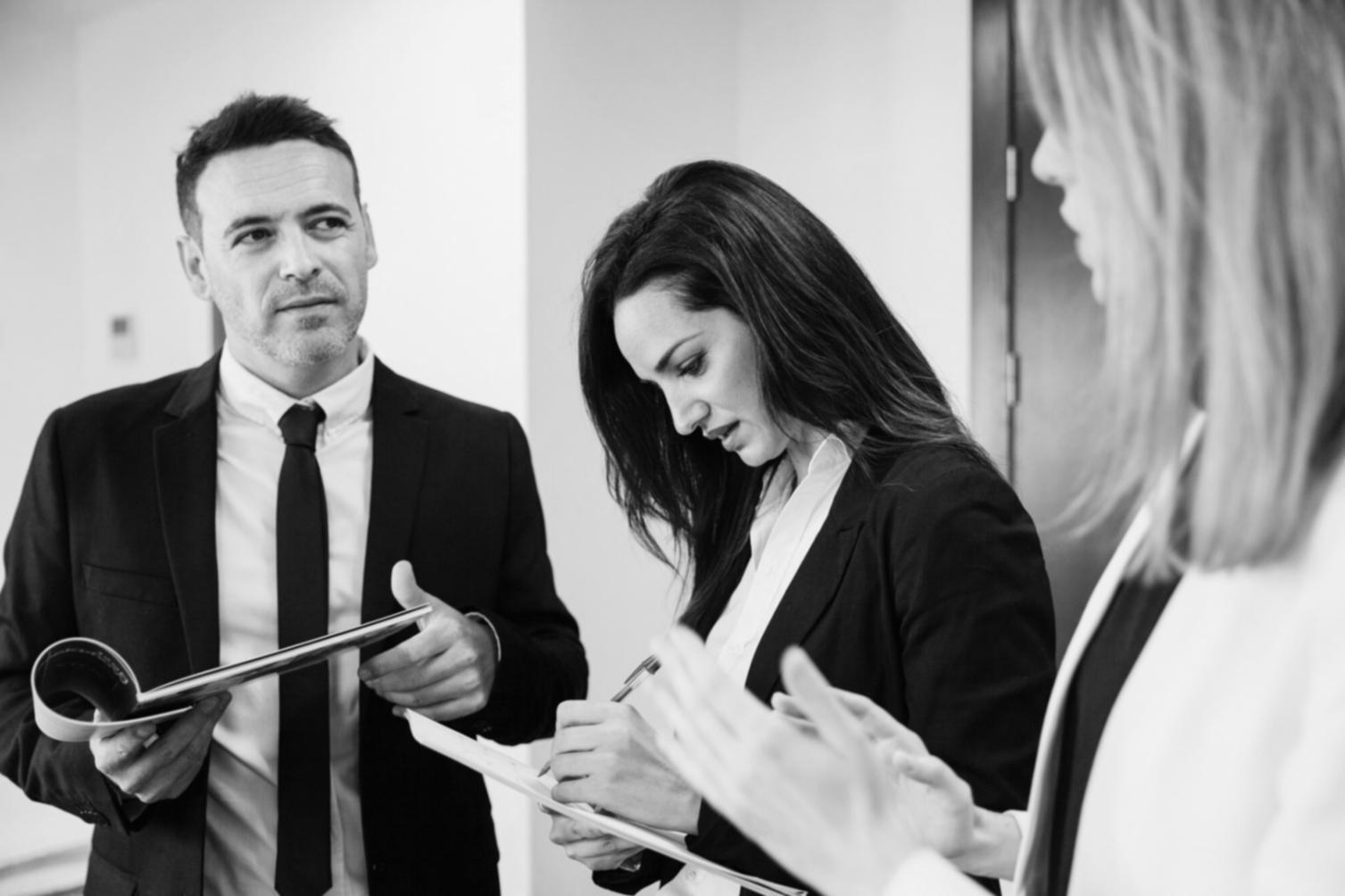 Students collaborating on spreadsheet projects in learning environment